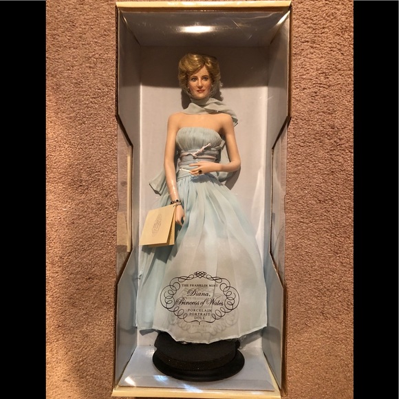 princess diana porcelain doll blue dress Diana, 15 Inches in Navy Gown with Stuffed Body Made in Taiwan : Home & Kitchen Princess Diana Porcelain Doll Blue